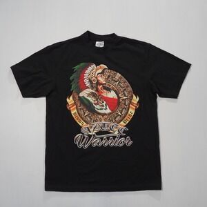 Shaka Wear Black T Shirt Mens Large Aztec Warrior Graphic Super Max Heavy Cotton